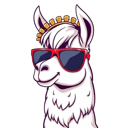 Tina the llama wearing sunglasses